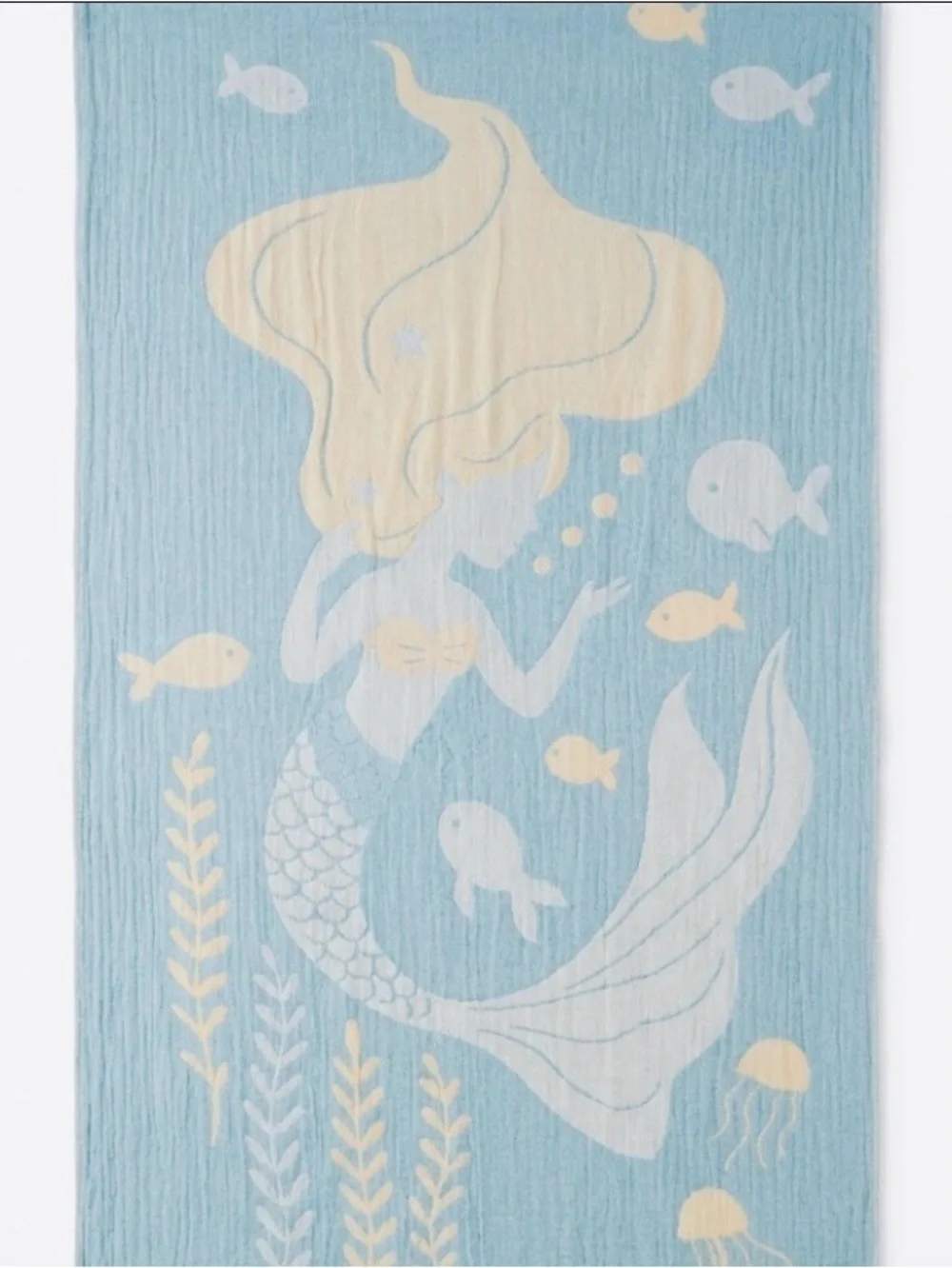Mermaid Beach Towel New With Tags Woven Never Printed Hand Loom Weave Aquamarine